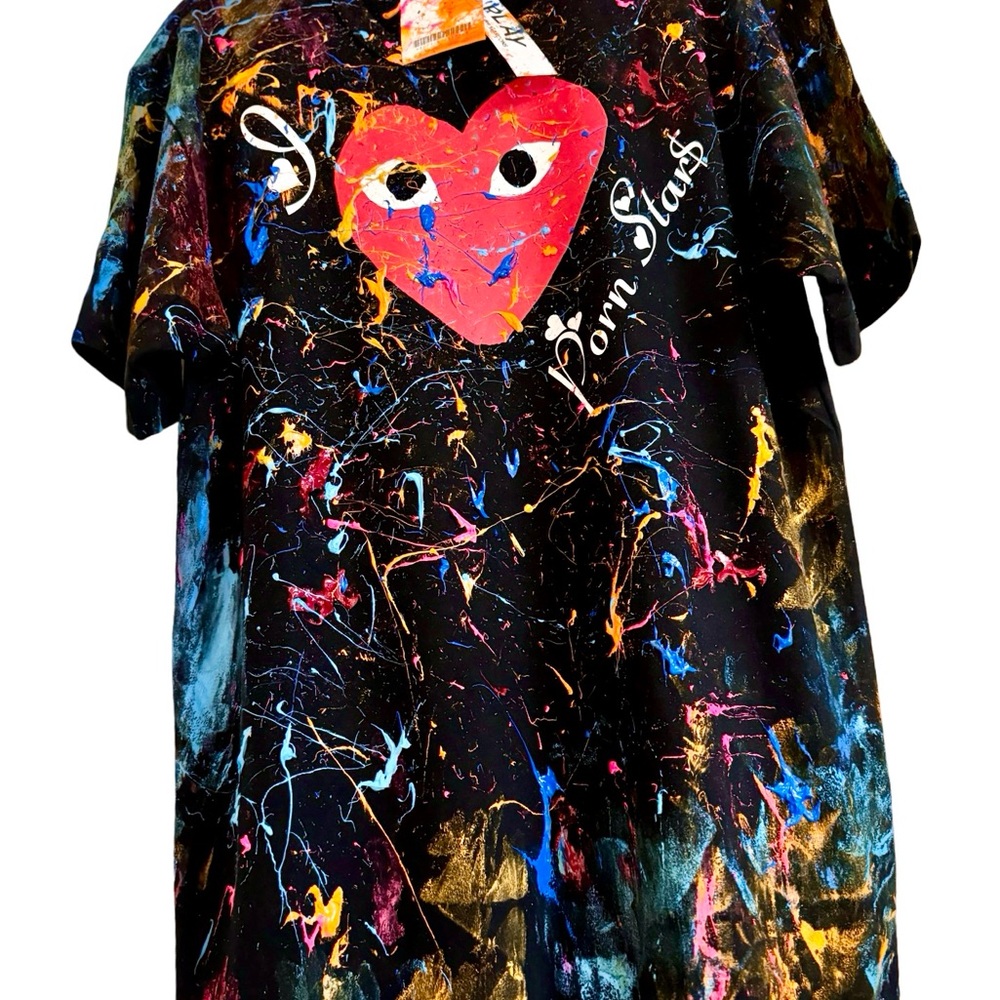 Comme des Garcons Black and Red Heart Tee